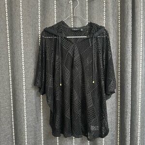 Black Sheer Knit CoverUp